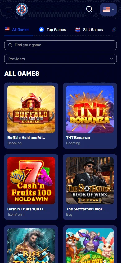 7 Bit Casino games area in a mobile browser