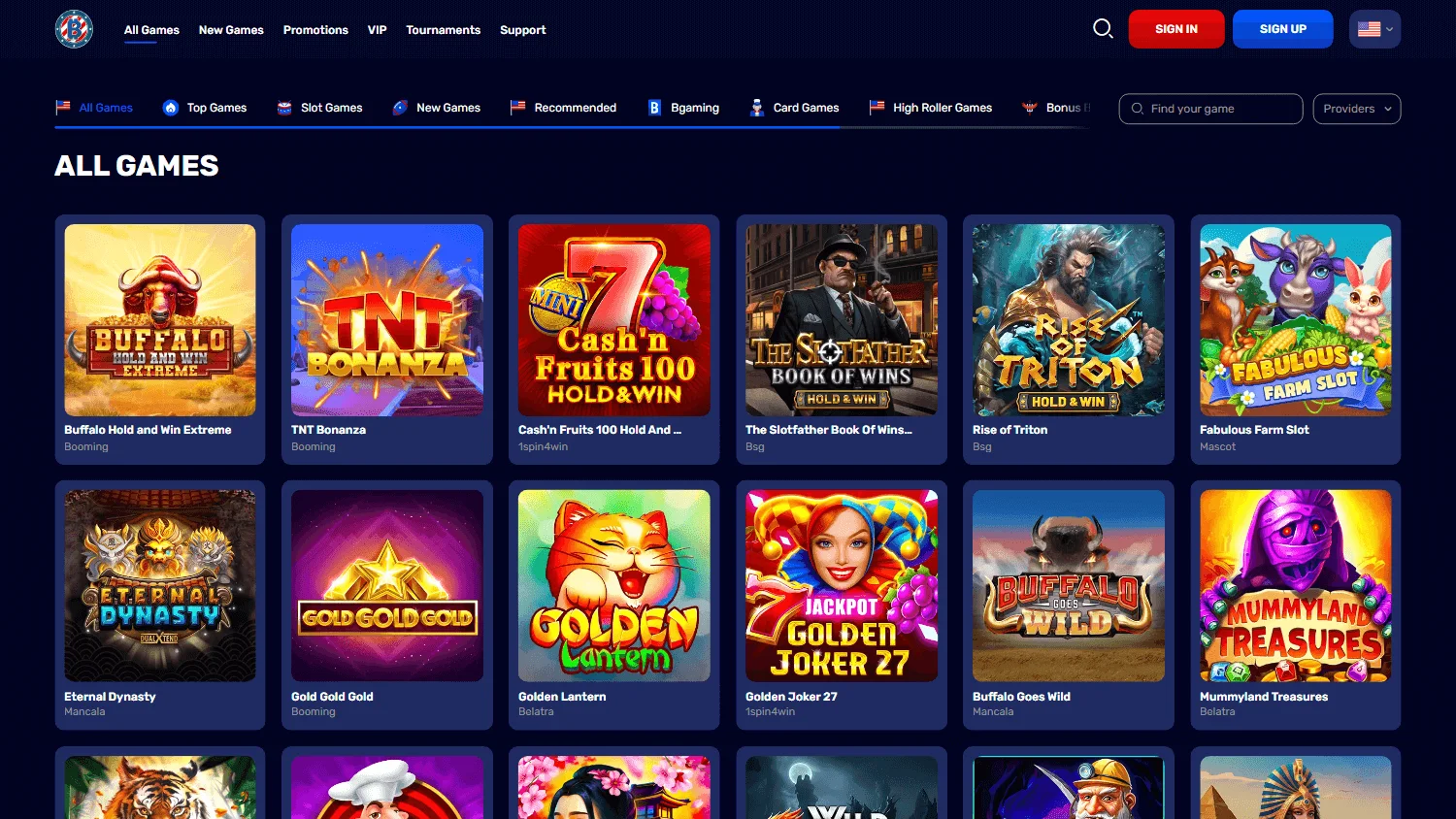 7 Bit Casino games area on desktop