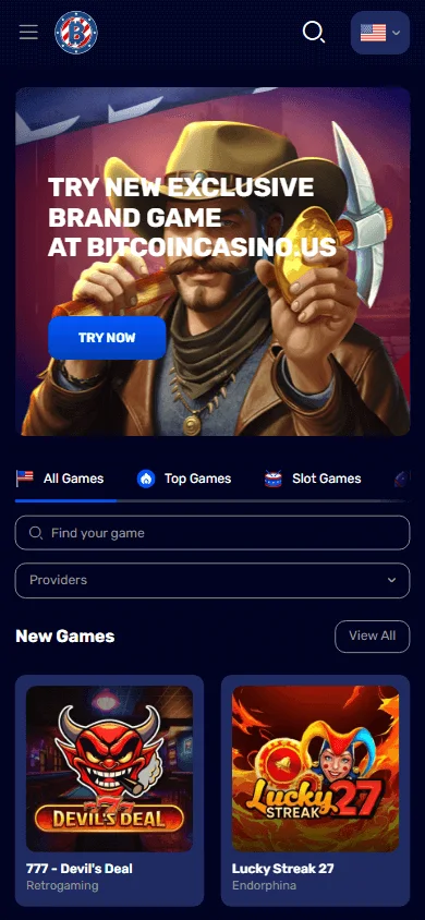 7 Bit Casino home page in a mobile browser